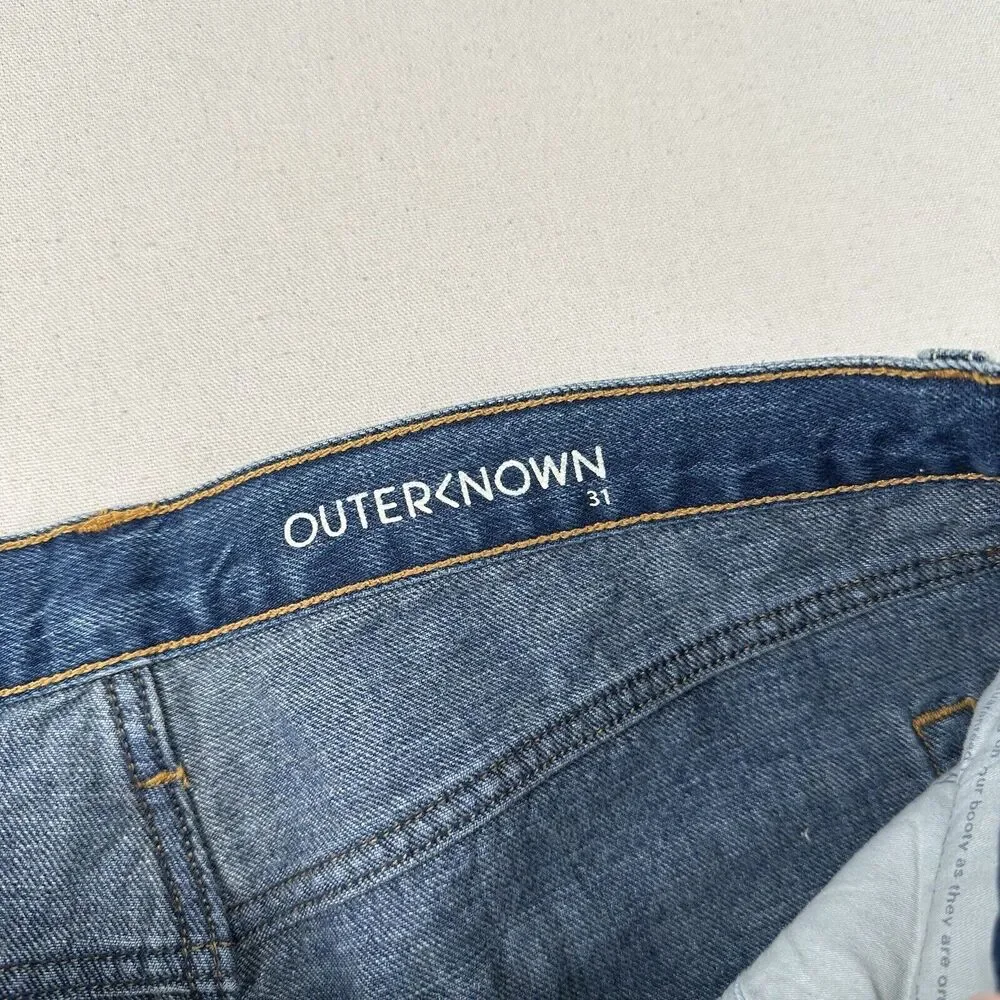 Outerknown Dune High Rise Slim‎ Fit Jeans Women’s 31 Blue Denim Stretch Pants